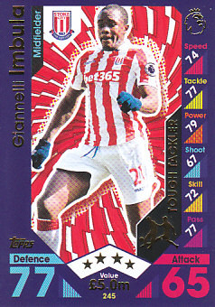 Giannelli Imbula Stoke City 2016/17 Topps Match Attax Tough Tackler #245